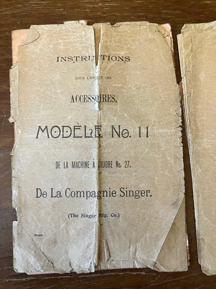 Title page: accessories manual, Modele No. 11
